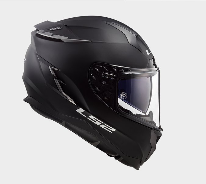 LS2 casque moto intégral en FIBRE FF327 CHALLENGER SOLID noir mat