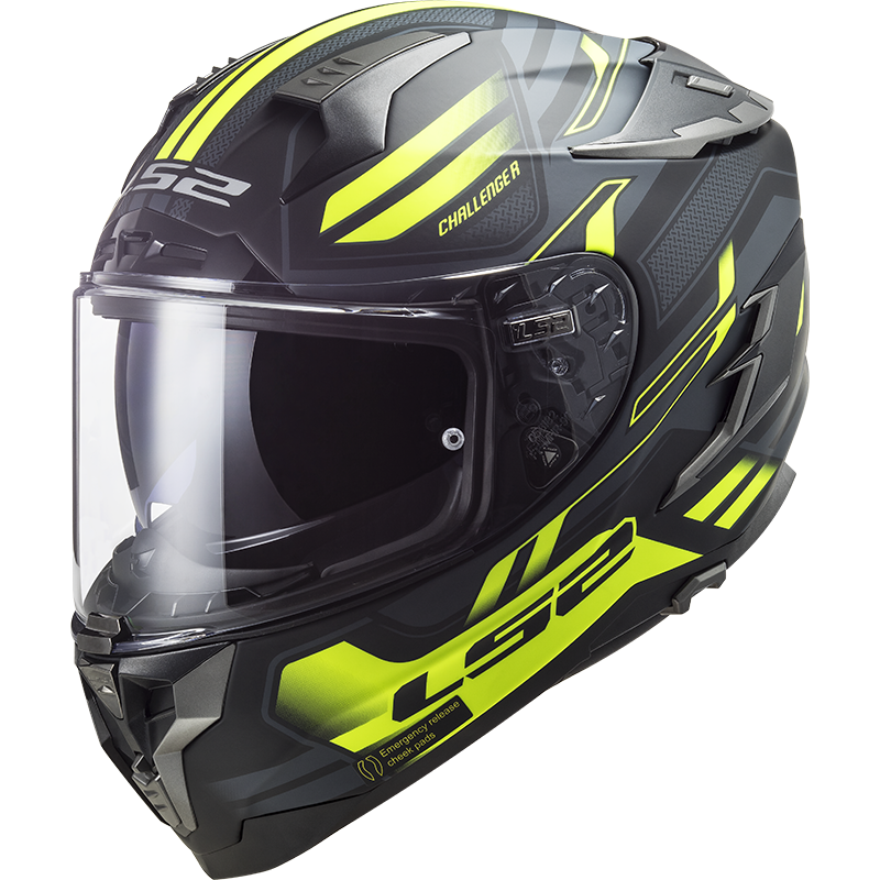 Casco modular LS2 Vortex Carbon Frame Negro / Amarillo Hi-Vision