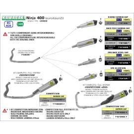 Escape Arrow GP2 homologado en acero inox. negro para Kawasaki Ninja 400 18-20 | Kawasaki Z 400 2019