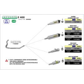 Escape Arrow GP2 homologado en acero inox. negro para Kawasaki Ninja 400 18-20 | Kawasaki Z 400 2019