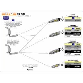 Conector catalítico homologado Arrow para KTM RC 125 / 390 15-16