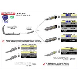 Escape Arrow Pro-Race no homologado en titanio para Honda CB 500 F / CBR 500 R 16-18