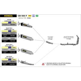 Colectores Arrow no homologados en acero inox. para Honda CB 500 F 19-20