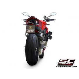 Pot d'échappement non homologué SC-Project CR-T-M2 en carbone pour DUCATI STREETFIGHTER V4 20-21