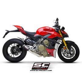 Pot d'échappement non homologué SC-Project CR-T-M2 en carbone pour DUCATI STREETFIGHTER V4 20-21