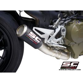 Pot d'échappement non homologué SC-Project CR-T-M2 en carbone pour DUCATI STREETFIGHTER V4 20-21