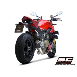 Pot d'échappement non homologué SC-Project CR-T-M2 en carbone pour DUCATI STREETFIGHTER V4 20-21