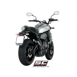 Ligne d'échappement complete homologué SC-Project Conic 70'S en acier inox. en noir pour YAMAHA MT-07 17-20