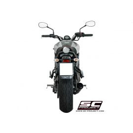 Ligne d'échappement complete homologué SC-Project Conic 70'S en acier inox. en noir pour YAMAHA MT-07 17-20