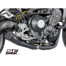 Ligne d'échappement complete homologué SC-Project Conic 70'S en acier inox. en noir pour YAMAHA MT-09 14-16