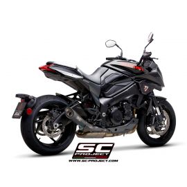 Pot d'échappement homologué SC-Project S1 en titane en noir pour SUZUKI Katana 19-20