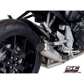 Pot d'échappement homologué SC-Project Conic 70's en acier inox. en noir pour HONDA CB 1000 R 18-20