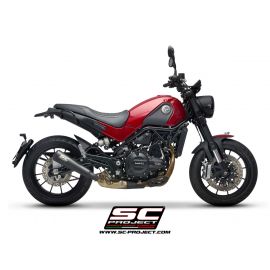 Escape homologado SC-Project Conic 70\'s en acero inox. en negro para BENELLI LEONCINO 500 Trail 17-20