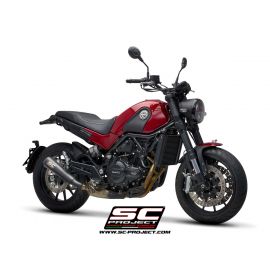 Escape homologado SC-Project Conic 70\'s en acero inox. en negro para BENELLI LEONCINO 500 Trail 17-20