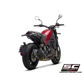 Escape homologado SC-Project Conic 70\'s en acero inox. en negro para BENELLI LEONCINO 500 Trail 17-20