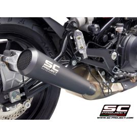 Escape homologado SC-Project Conic 70\'s en acero inox. en negro para BENELLI LEONCINO 500 Trail 17-20