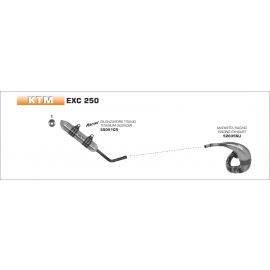 Collecteurs Arrow non homologué en acier inoxidable pour KTM EXC 250 05-09|EXC 300 05-09
