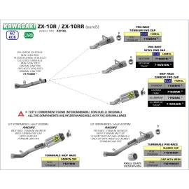 Silencieux Arrow Pro-Race non homologué en titane pour Kawasaki ZX-10 R/RR 21-21