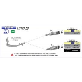 Escape Arrow Race-Tech homologado en titanio para BMW S 1000 XR 20-21