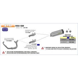 Escape Arrow Race-Tech no homologado en aluminio para KTM 950 SUPERMOTO 06-13 | 990 SUPERMOTO 08-13