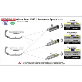 Échappement Arrow Sonora homologué en titane pour Honda CRF1100L Africa Twin 20-21