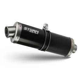 Échappement homologué Storm OVAL en Acier noir position standard pour HONDA CB 500 X 21-24