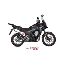 Échappement homologué Storm OVAL en Acier noir position standard pour HONDA CB 500 X 21-24