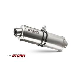 Ligne compléte homologué Storm OVAL en Acier inox. position standard pour KAWASAKI VERSYS 650 21-23