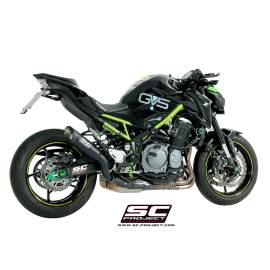 Pot d'échappement homologué SC-Project S1 en titane noir pour KAWASAKI Z 900 / A2 17-20