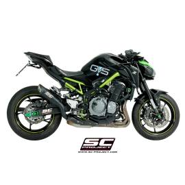 Pot d'échappement homologué SC-Project S1 en titane noir pour KAWASAKI Z 900 / A2 17-20