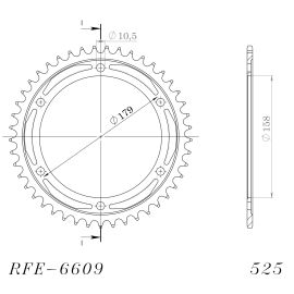 Couronne Supersprox RFE-6609-BLK en acier en noir