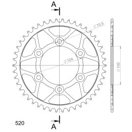 Couronne Supersprox RFE-735-BLK en acier en noir