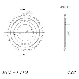 Couronne Supersprox RFE-1219-BLK en acier en noir