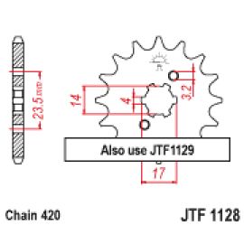 Pignon en acier JT Sprockets JTF1128