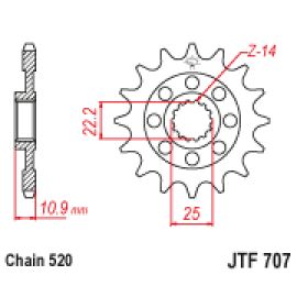 Piñón JT Sprockets de acero JTF707