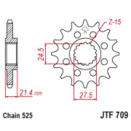 Piñón JT Sprockets de acero JTF709