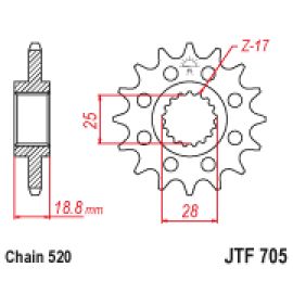 Piñón JT Sprockets de acero JTF705