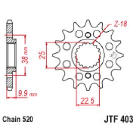 Pignon en acier JT Sprockets JTF403