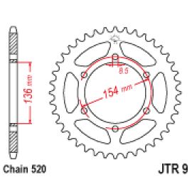 Couronne JT Sprockets JTR9 en acier