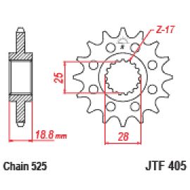 Piñón JT Sprockets de acero JTF405