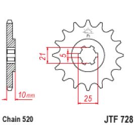 Piñón JT Sprockets de acero JTF728