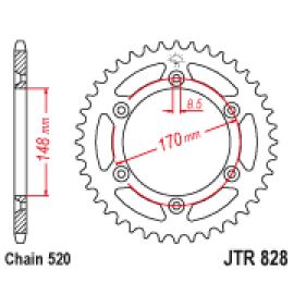 Couronne JT Sprockets JTR828 en acier