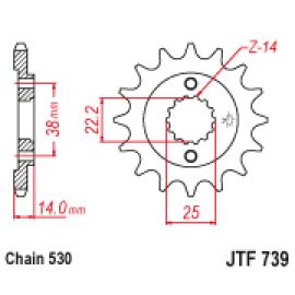 Piñón JT Sprockets de acero JTF739