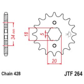 Piñón JT Sprockets de acero JTF264