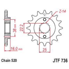 Piñón JT Sprockets de acero JTF736