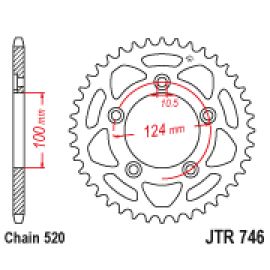 Corona JT Sprockets JTR746 de acero