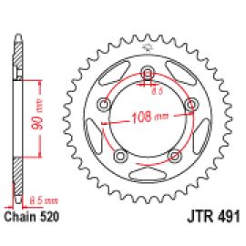 Couronne JT Sprockets JTR491 en acier