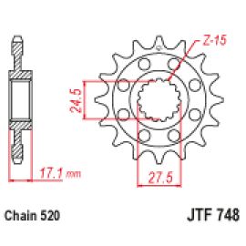 Piñón engomado JT Sprockets de acero JTF748RB