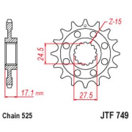 Piñón JT Sprockets de acero JTF749
