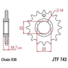 Piñón JT Sprockets de acero JTF743